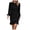 Black, variant on Women's Long Sleeves Bodycon Mini Dress Ruched Puff Sleeve Ruffle Hem Round Neck Pencil Cocktail Party Dresses (Black, M)