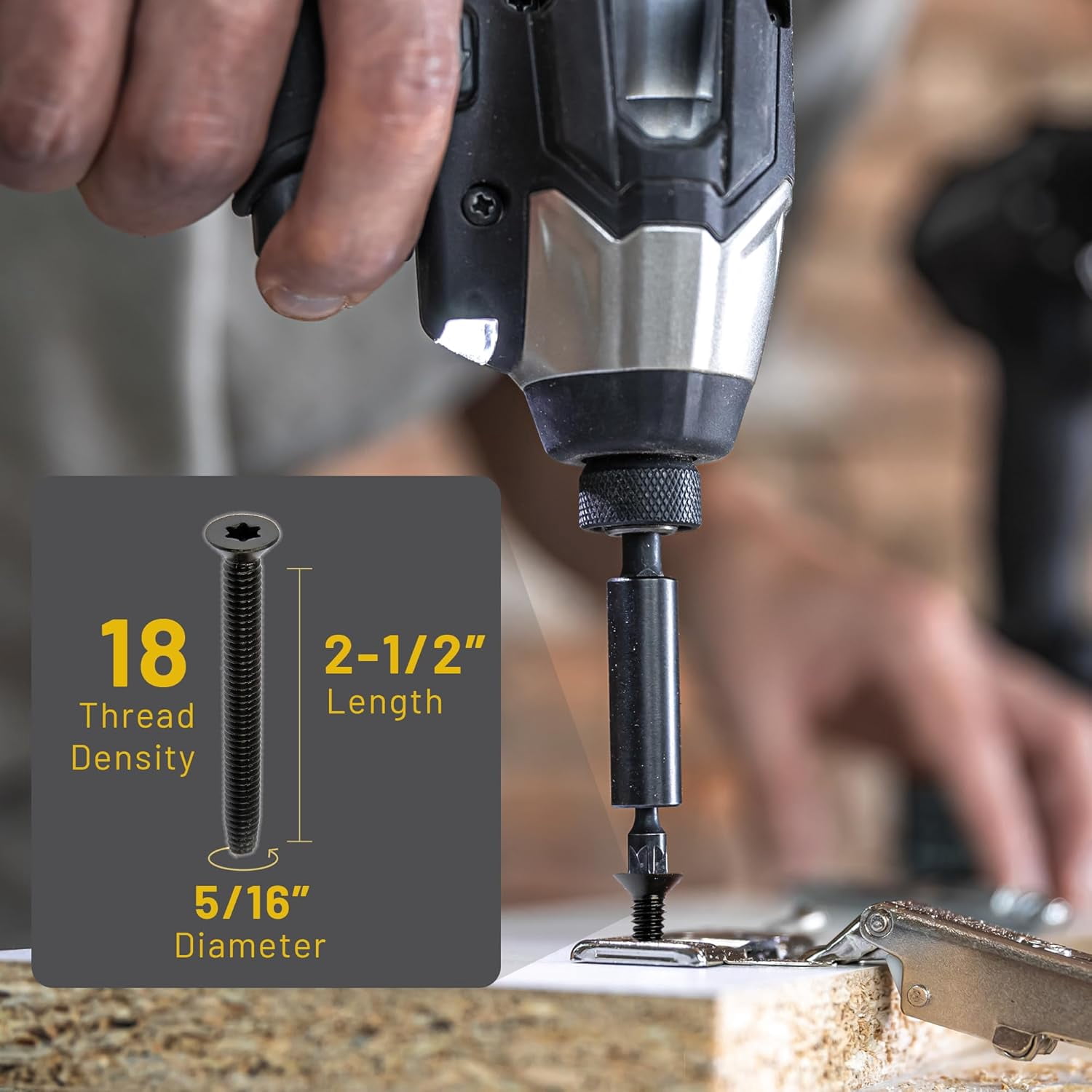 100 Qty 5/16-18 x 2-1/2" Flat Head Thread Cutting Floor Board Trailer Deck Screws | Black Phosphate | T40 Star Drive | Type F (BCP1220)