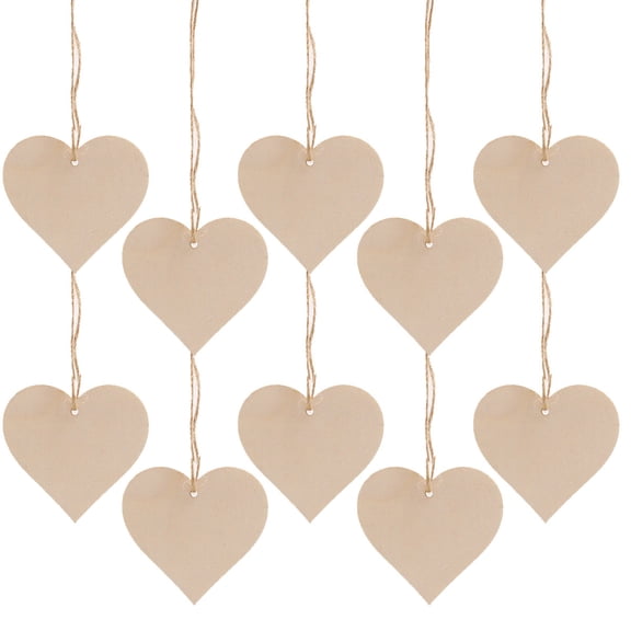 PAMINGONO 20 Pieces Wooden Heart Decorations, Love-Themed Craft Ornaments for Weddings, Parties, Home Decor and Projects