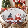 thumbnail image 5 of Merry Xmas Gray Dwarfs Elk Bird Fitted Round Tablecloths Table Covers 55"-60",Waterproof Table Cloth for Kitchen Holiday Party Tables Decor, 5 of 9