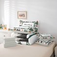 thumbnail image 6 of Manfei Rustic Wildlife Grid 7pcs Queen Bedding,Geometric Check Pine Bedding Comforter Set Queen,Green,Light Gray Reversible, 6 of 7