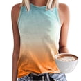 thumbnail image 5 of Hpapadks Women's Tank Tops Crewneck Sleeveless Gradient Print Tanks Casual Loose Fit Basic Vest Camisole Tops for Women Light Blue L, 5 of 5