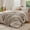 Beige, variant on Queen Size 8 Pieces Bedding Set, Prewashed All Season Down Alternative Comforter Set with Soft Fleece Blanket, Sheets, Pillowcases and Shams, Pink