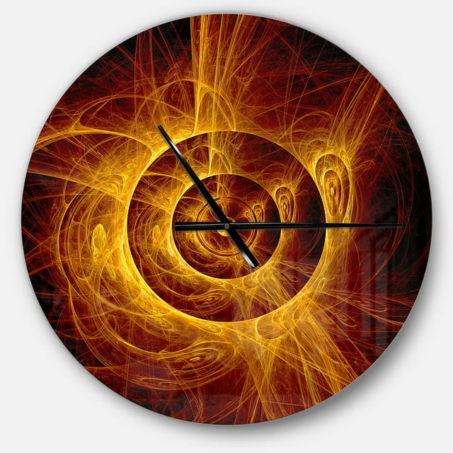 DesignArt The Flashing Yellow Flame Large Wall Clock