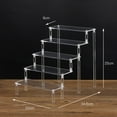 thumbnail image 1 of 1-5 Tier Acrylic Display Stand Clear Display Riser Rack for Cupcake Perfume Doll Décor Organizer Amiibo Funko POP Figures DC05 5 tier 20x8, 1 of 6