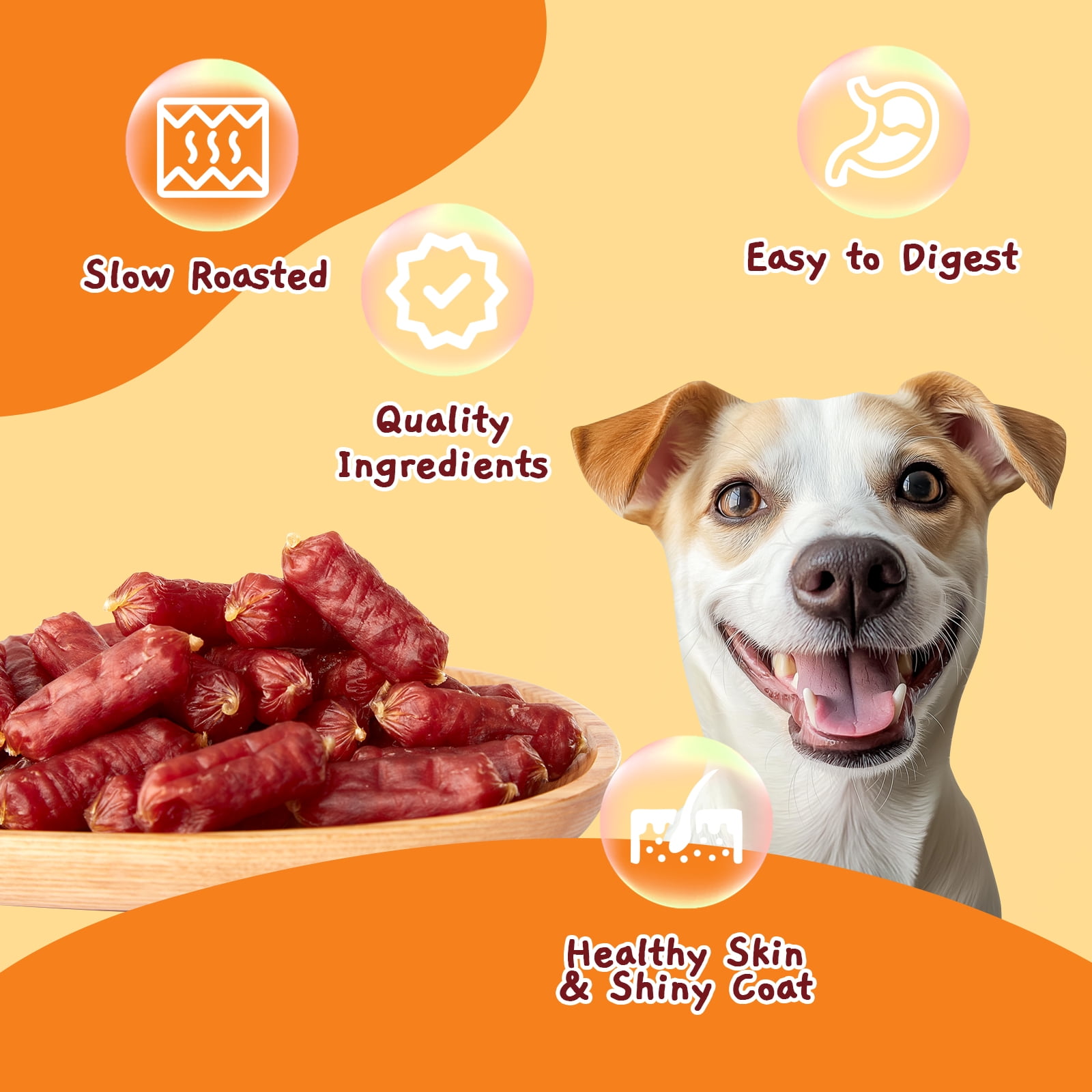 (5 pack) Jungle Calling Duck Sausage Dog Treats, Single Ingredient Duck Jerky for Small & Medium Dogs, 10.6 oz