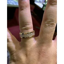 2.00 Ct Round Cut Moissanite Men's Wedding Band Ring 14k Yellow Gold Plated