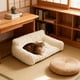thumbnail image 5 of Cama para perros y gatos con forro de piel de conejo | Cojín suave y acogedor para sofá para mascotas para todo tipo de clima | Calidez invernal | Material transpirable | 50 x 30 x 20 cm | Gris,, 5 of 7