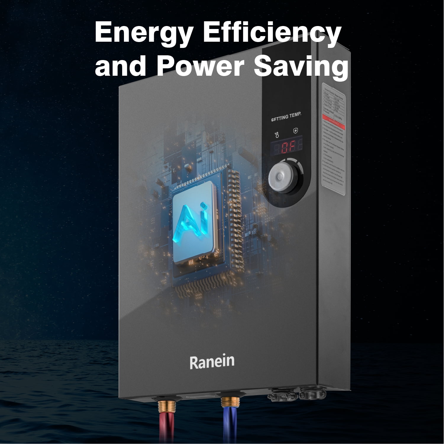 Electric Tankless Water Heater, 18kW 240V on Demand Instant Endless Water Heater with LED Temperature Display for Residential Whole House Shower, Space Saving