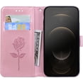 thumbnail image 4 of Phone Case for iPhone 13,Rose Flower Luxury Flip Leather Cover with Card Holder Credit Cards Slot Cash Pockets [Wrist Strap][Kickstand] Wallet Case for iPhone 13 RS Pink, 4 of 14