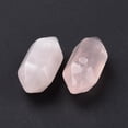thumbnail image 4 of Natural Rose Quartz Double Terminal Pointed Pendants Faceted Charm 18.5~20x8~9x8~9mm Hole: 1.5mm, 4 of 4