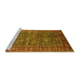 thumbnail image 2 of Ahgly Company Machine Washable Indoor Round Oriental Yellow Industrial Area Rugs, 3' Round, 2 of 4