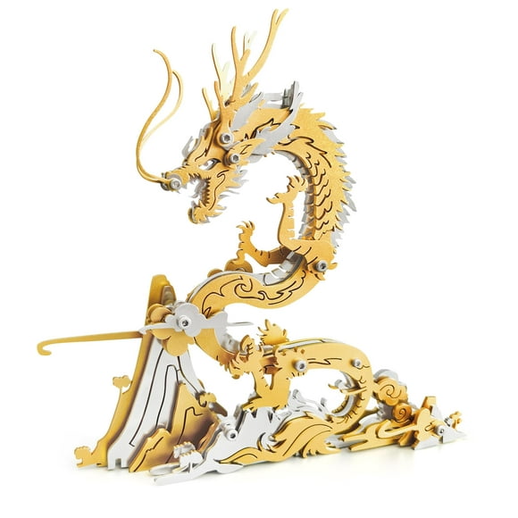Puzle metálico 3D FILASLFT Golden Dragon para adultos con herramientas