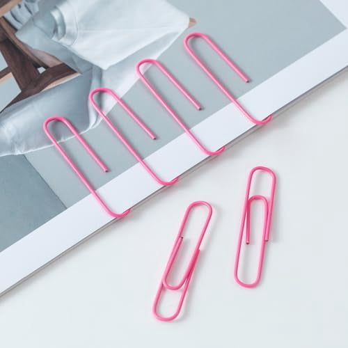 Jumbo Paper Clips, 2 Inch Large Paper Clip, 300 pcs Paperclips, Pink