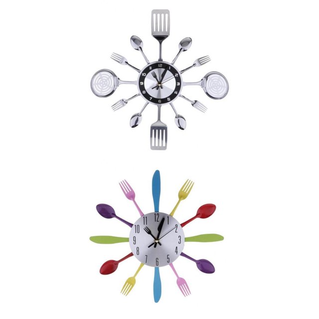 Cubiertos Creativos de Cocina Reloj de Pared con Tenedor para , Familiares, Y Adultos BLESIY Reloj decorativo de pared de acrílico
