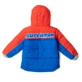 thumbnail image 5 of DC Comics Justice League Superman Toddler Boys Zip Up Puffer Jacket Toddler to Big Kid, 5 of 5