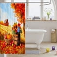 thumbnail image 3 of Manfei Classic Halloween Pumpkin Lantern Shower Curtain 72Wx72L,Ghost Print Bathroom Curtain, 3 of 5