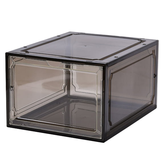 Clear Shoe Storage Box Stackable Shoe Organiser Storage Bin for Closet Shoe Cabinet Shoe Display Case with Door