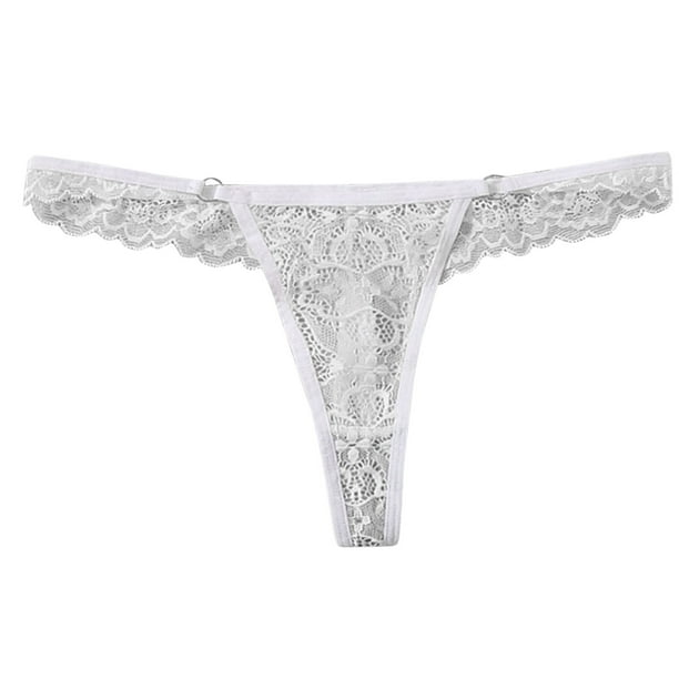 B91xZ Womens Underwear Thong Briefs Panties Bikini Full Coverage Cotton  Spandex Underwear,White L