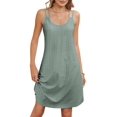thumbnail image 3 of Jaimenalin Cover Up Summer Dresses for Women Eyelet Casual Loose Sleeveless Sundresses Tank Dresses Green M, 3 of 9