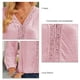 thumbnail image 3 of Mujer Manga Larga Top Cuello En V Suelto Suave Transpirable Poliéster Lavable A Máquina Ropa Rosa XL, 3 of 4