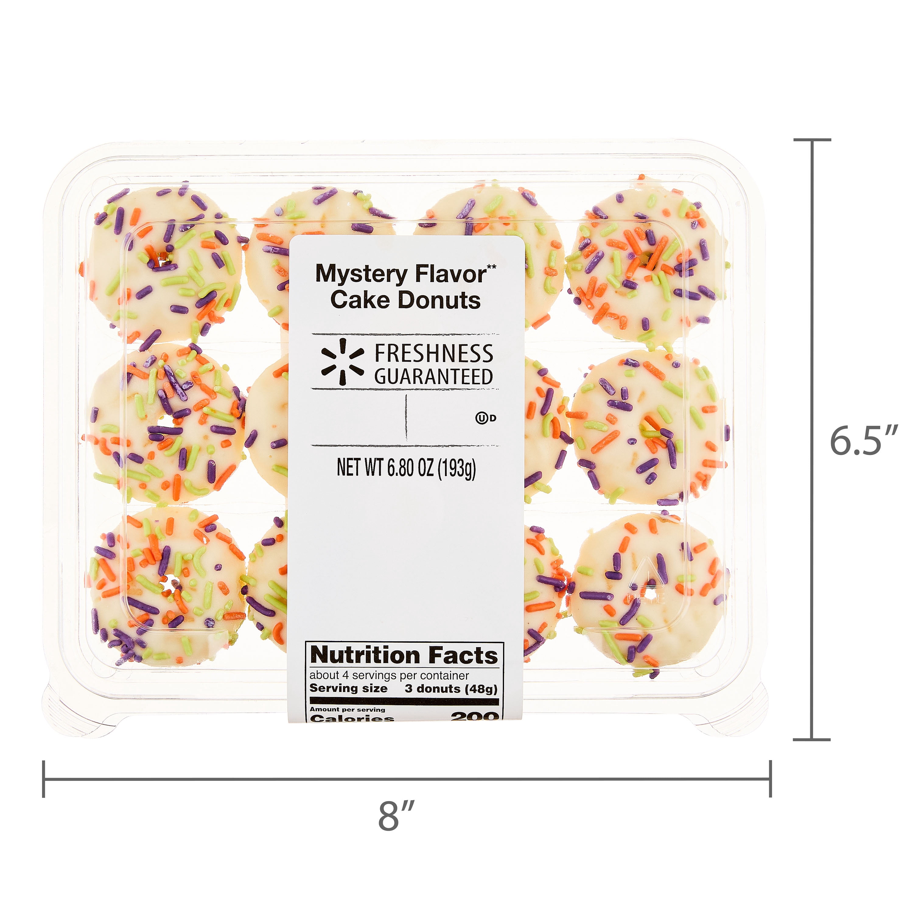 Freshness Guaranteed Mystery Flavor Cake Donuts, 6.8 oz, 12 Count (Bakery Fresh, Sweet Dessert)