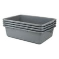 thumbnail image 4 of Teyyvn 4 Pack 32 L Plastic Bus Tubs, Gray Large Utility Bus Box, Commercial Tote Box, 4 of 8