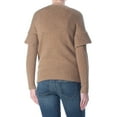 thumbnail image 2 of RALPH LAUREN $145 Womens New 1522 Brown Ruffled Long Sleeve Sweater 2XS B+B, 2 of 2