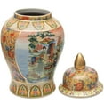 thumbnail image 3 of Red Lantern 18" Horse in Meadow Porcelain Temple Jar, 3 of 6