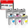 thumbnail image 1 of Cartucho de tinta AOTMENDI PFI-102 para Canon imagePROGRAF (paquete de 6), 1 of 7