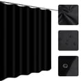 thumbnail image 3 of Cortina de ducha impermeable para baño, cortinas de baño a prueba de moho, tela de poliéster monocro Tomshoo Negro/150cm * 200cm, 3 of 7