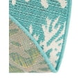 thumbnail image 4 of Unique Loom Outdoor Coastal Collection Area Rug - Coral (4' 1" Round Teal/Ivory), 4 of 7