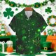 thumbnail image 1 of Blusa y camisa de manga corta con cuello vuelto para hombre Camisa de manga corta estampada para el Día de San Patricio Tops casuales con cuello vuelto Camisa Blusa Tops para hombre, 1 of 5