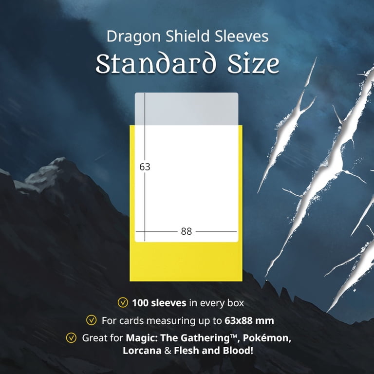 63x88 card sleeves Sleeving your cards adds to their bulk so they will take up more room in the box Dragon Shield, Standard size TCG