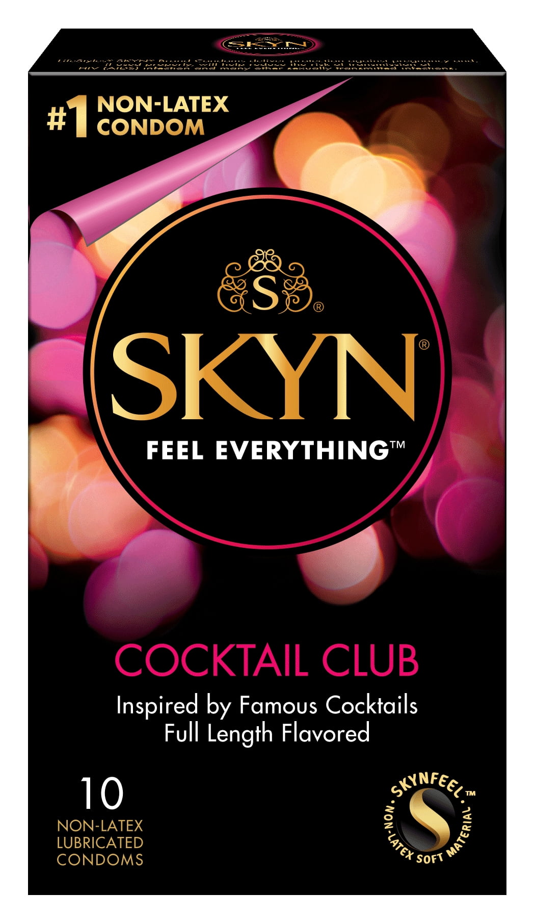 SKYN Cocktail Club Flavored Non-Latex Lubricated Condoms, 10 Count