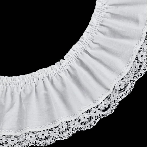2 Yards Cotton Ruffle Trim Lace Trim White Eyelet Lace Fabric 4 Inch Wide Floral Embroidery Ribbon for Sewing Dresses Clothes Bags DIY Craft Ribbon Party Decor Supply White