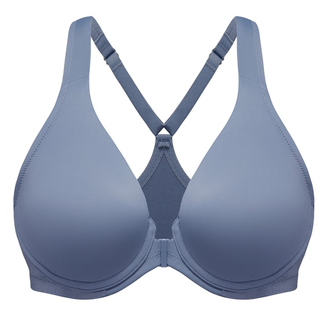 MELENECA Women's Racerback Front Closure Bras Plunge Unlined Full Coverage Seamless Underwire Bra Slate Blue 48F