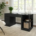 thumbnail image 2 of Martha Stewart Home Office Modular Single-Drawer Desk with 2 Tier Shelf and 3 Drawer File Cabinet in Black with Oil Rubbed Bronze Hardware, 2 of 11