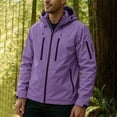thumbnail image 2 of safuny Men's Outdoor Windproof Waterproof Zipper Jacket Long Sleeve Lightweight Breathable Hooded Coat Casual Activewear for Climbing Hiking and Daily Use Purple L, 2 of 4