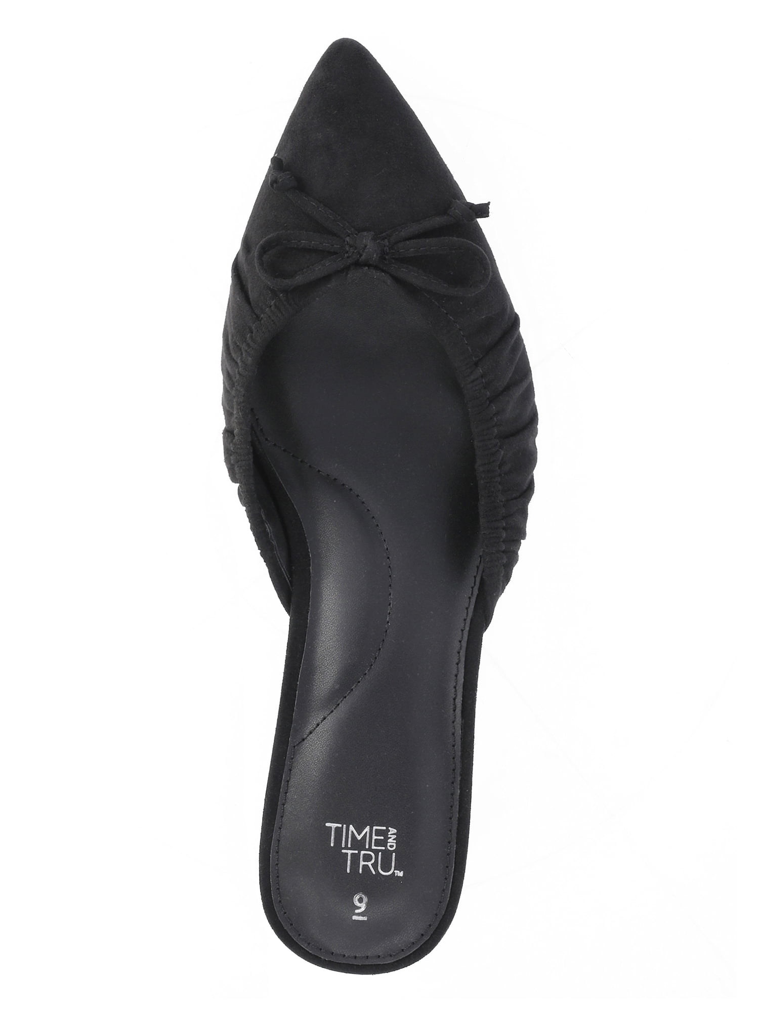 Time and Tru Women's Faux Suede Kitten Heel Mules