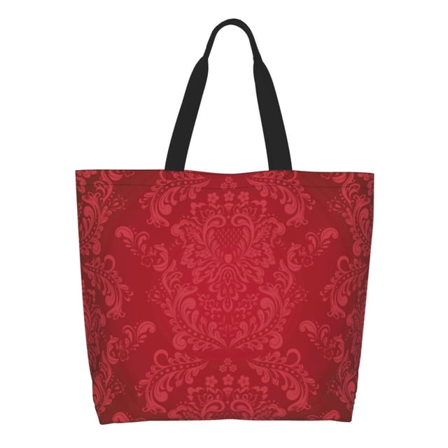 Disketp Vintage Burgundy Bolsa Tote Estampada para Mujer, Bolso de Hombro y de Mano para Compras y Viajes