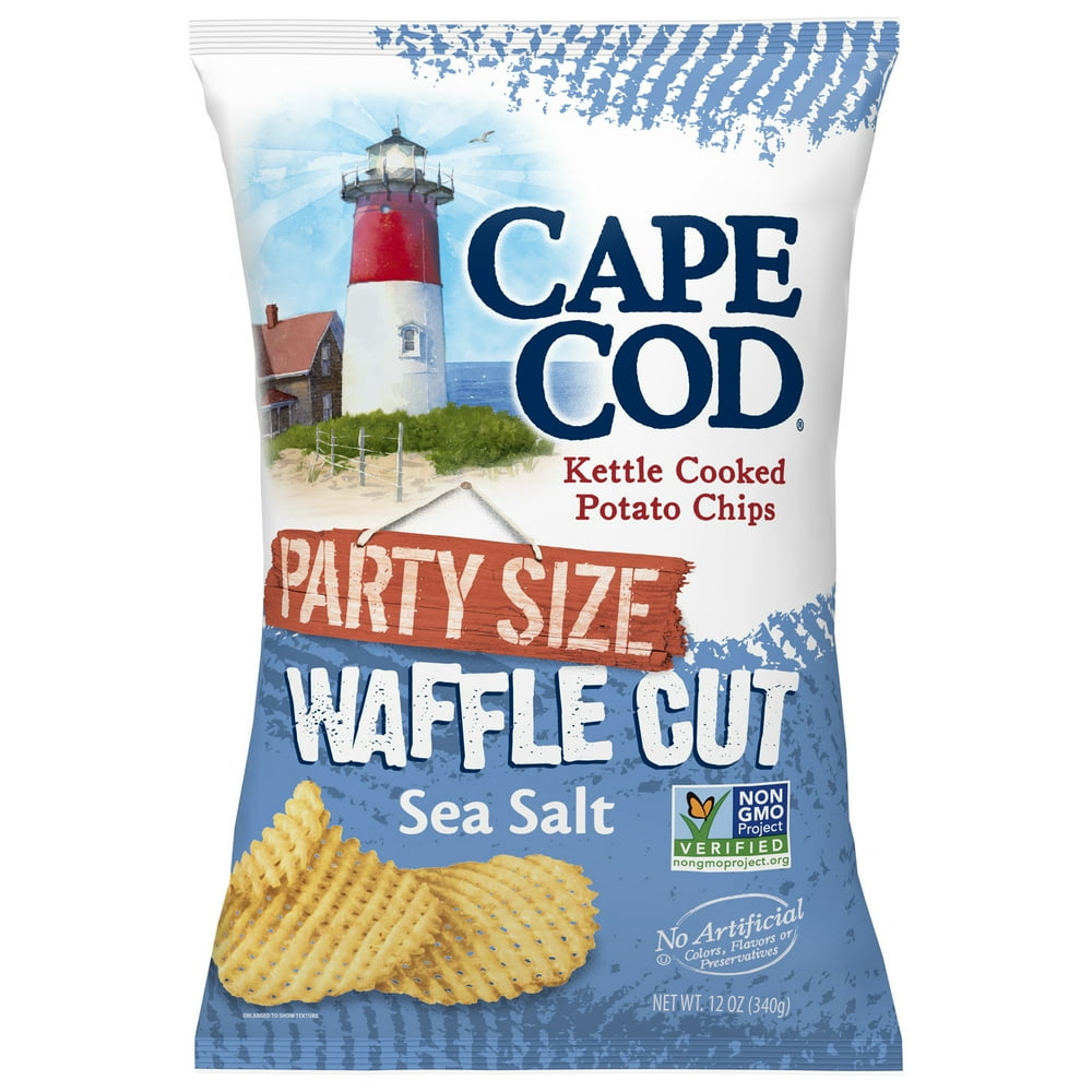 Cape Cod Potato Chips, Waffle Cut Sea Salt Kettle Cooked Chips, 12 Oz