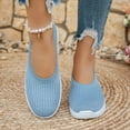 thumbnail image 5 of XIMIN Women's Woven Orthopedic Breathable Comfortable Walking Sneakers with Arch Support Wide Fit Slip on Tenis Comfy Work Slip Ins Loafers Soft Foam Footwear (7.5, Blue), 5 of 8