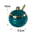 thumbnail image 4 of Maytalsory Porcelain Sugar Bowl Ceramic Condiment Pot Orange Round Restaurant Kitchen Countertop for Dark Green Round, 4 of 6