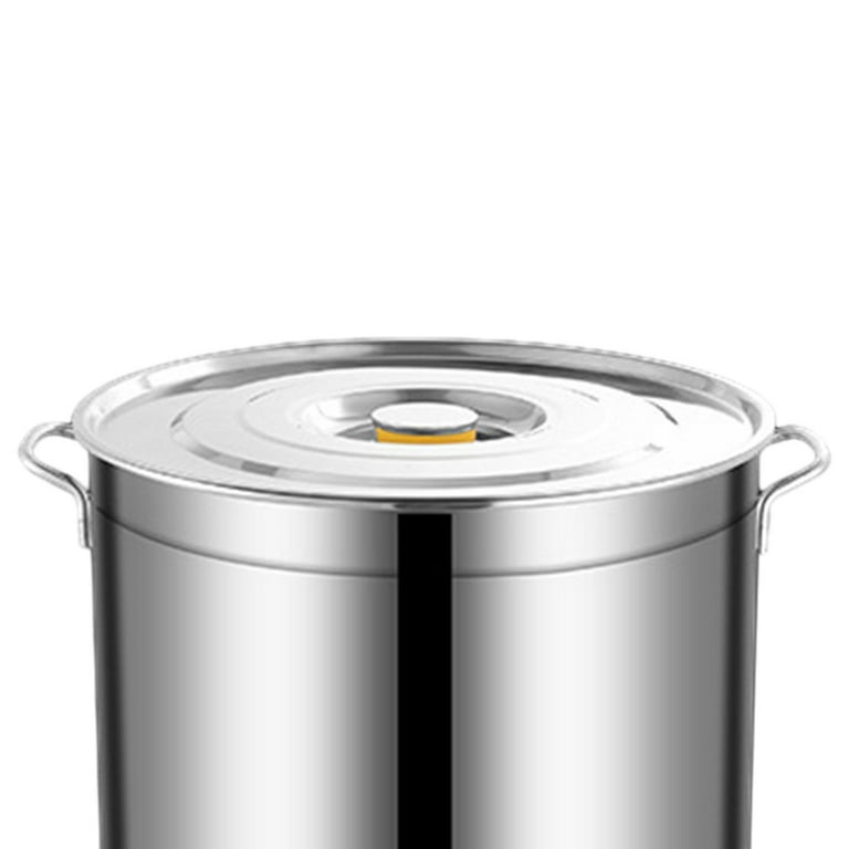 Stock Soup Pot 35 Quart Stainless Steel Heavy Bottom Brewing Bone Broth Tamales Pozole Catering Induction GAS Electric