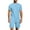 Sky Blue, variant on ShomPort Nightwear for Mens Knit Ribbed Solid Color Short Sleeve Crewneck Tees Drawstring Pants Comfort Pajamas Daily Loungewear Set