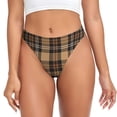 thumbnail image 1 of Fotbe khaki coffee plaid Tanga Sin Costuras para Mujer con Estampado – Panties Invisibles, Transpirables y Cómodos para Uso Diario-Large, 1 of 6
