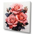 thumbnail image 2 of Designart "Pink beautyful Rose Pointillism II" Floral Metal Art Print, 2 of 5