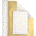 thumbnail image 2 of CozyNestFinds Reversible Wrapping Paper - Mini Roll - 17 Inch X 33 Feet - Gold Print and Delicate Polka Dots Design for Birthday, Christmas, Wedding, Baby Shower, 2 of 8