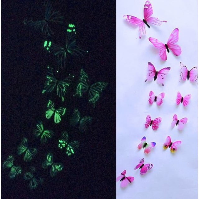 UHUSE 3D three-dimensional luminous simulation butterfly luminous sticker